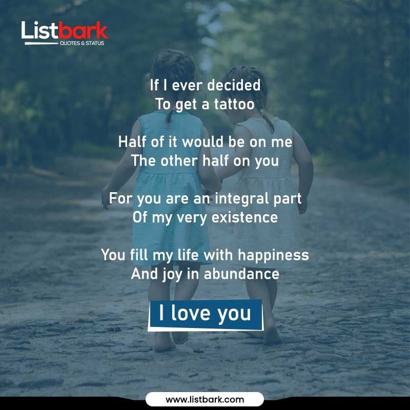 Love You Poems for Sister
