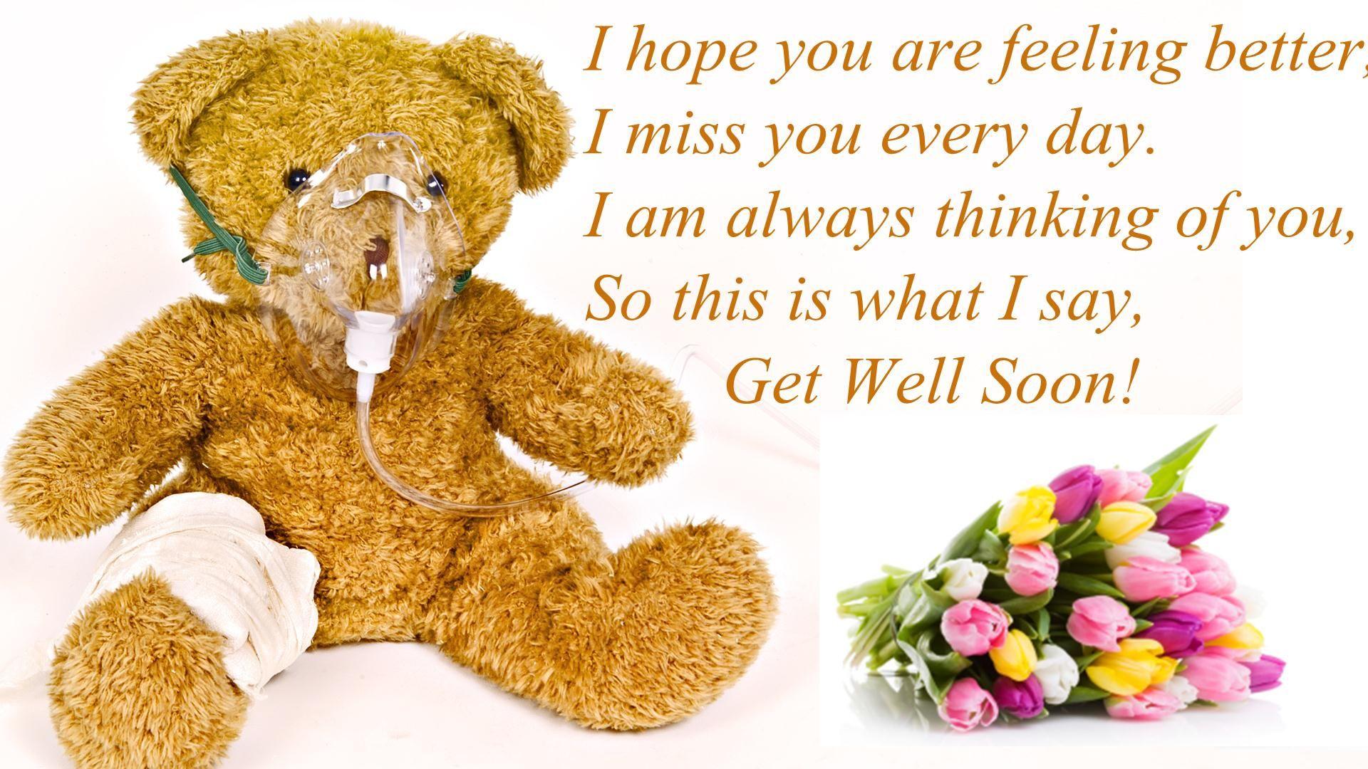 Get Well Teddy Just For You  Get well soon, Get well soon quotes, Get  well quotes