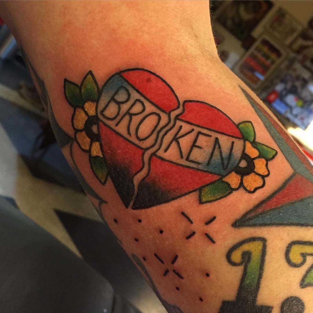 Broken Heart Arms Tattoo