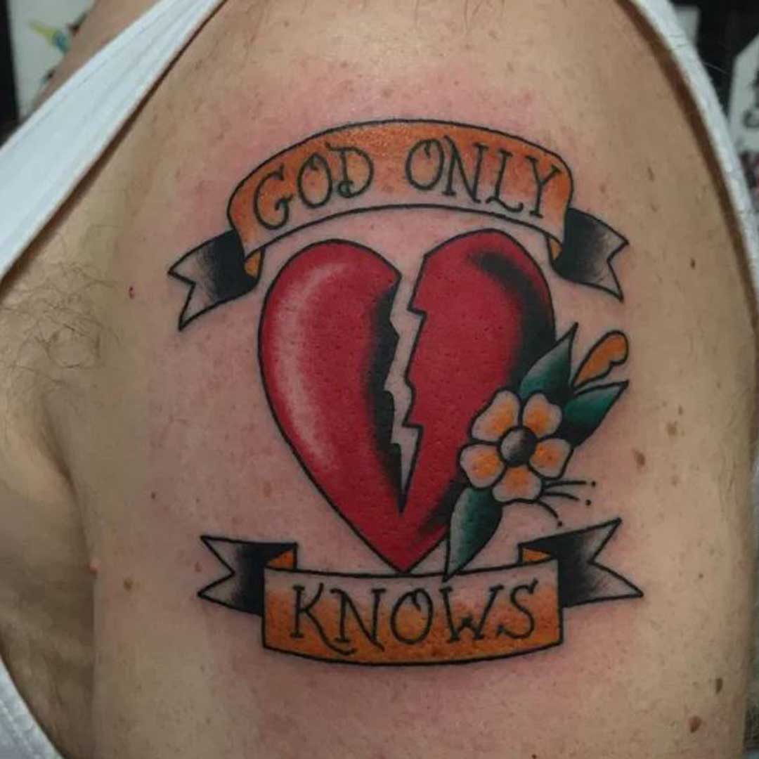 Broken Heart Biceps Tattoo