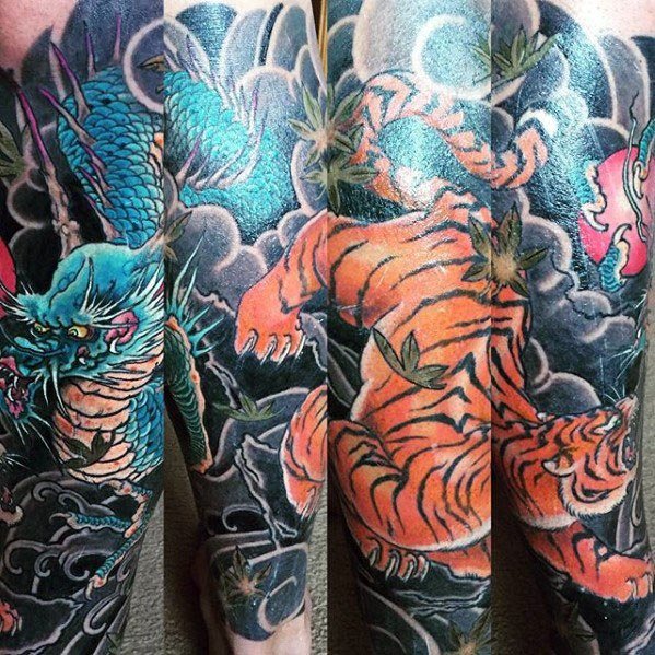 Tiger Dragon Tattoo Designs For Men