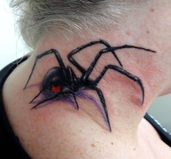 Black Widow Spider Tattoo For Women