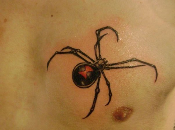 Black Widow Tattoo Design - Dark Spirit American Indian Tribal Spider Tattoo Design Luckyfish Art - A spider's body is artistically drawn in the form of a female's face.